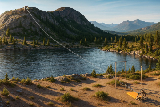 zipline через реку